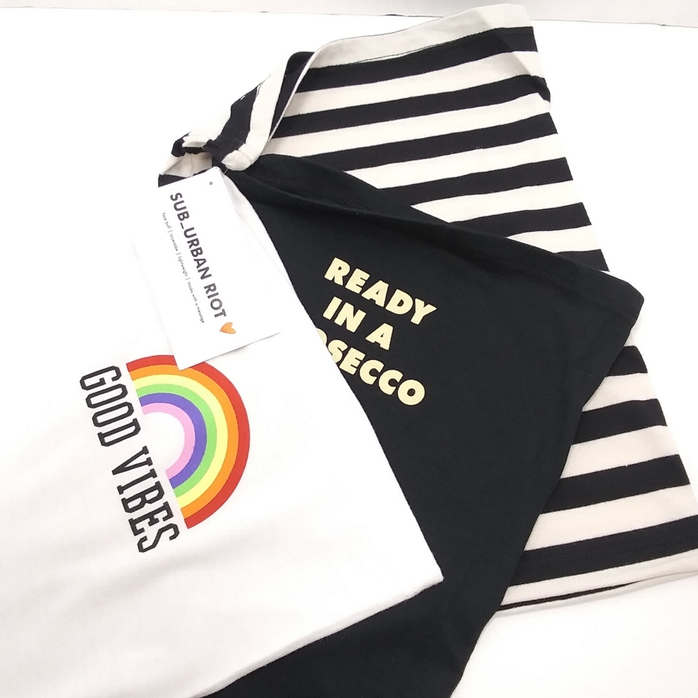 Sub_Urban Riot Women's 'Good Vibes' White Rainbow Tee